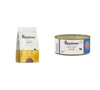 Applaws Natural Chicken for Senior Cats Complete Grain Free Dry Cat Food 7.5kg + Tuna with Crab Wet Adult Cat Food Tins 24 x 70g