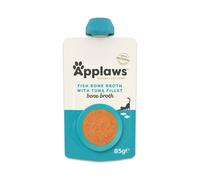 Applaws Natural Fish Bone Broth with Tuna for Cats, Wet Cat Food Soup Supports Hips, Joints, Digestion and Hydration, High in Collagen 12x85g Spout