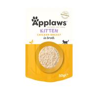 Applaws Natural Kitten Wet Food, Kitten Chicken Breast in Broth 50g Pouch (12x50g Pack)
