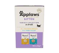 Applaws Natural Kitten Wet Food, Multipack Kitten Chicken and Tuna Selection in Jelly Pouch, (12 x 50g Pouches)
