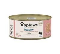 Applaws Natural Senior Wet Cat Food,Tuna with Salmon in a Soft Mousse Jelly 70g Tin (Pack of 24 x 70g Tins)