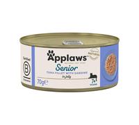 Applaws Natural Senior Wet Cat Food, Tuna with Sardines in a Soft Mousse 70g Tin(Pack of 24 x 70g Tins)