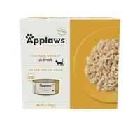 Applaws 100% Natural Wet Cat food, Chicken Breast in Broth 70 g, Bulk Pack (36 x 70 g Tins)