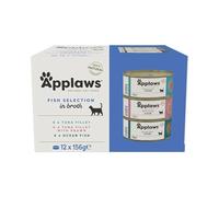 Applaws 100% Natural Wet Cat Food – Fish Selection in Broth – 12 x 156 g