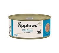 Applaws Natural Wet Cat Food Cans, Tuna with Cheese in Broth - 24 x 156g