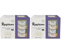 Applaws Natural Wet Cat Food, Multipack Chicken and Fish Selection in Broth 70 g Tin (Pack of 24)
