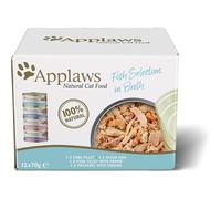 Applaws Natural Wet Cat Food, Multipack Fish Selection in Broth 70 g Tin (Pack of 12)