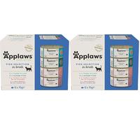 Applaws Natural Wet Cat Food, Multipack Fish Selection in Broth 70 g Tin (Pack of 24)