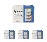 Applaws Natural Wet Cat Food, Multipack Fish Selection in Broth 70 g Tin (Pack of 48)