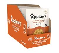 Applaws Natural Wet Cat Food Pouch, Chicken with Pumpkin in Broth 12 x 70g