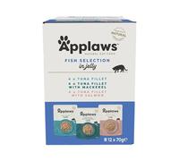 Applaws Adult Mixed Pack Cat Pouches in Jelly 70g - Fish Selection: 3 Varieties (12 x 70g)