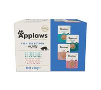 Applaws Natural Wet Cat Food, Pouch Multipack Fish Selection in Jelly, 70 g (24 x 70 g Pouches)