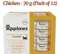 Applaws Natural Chicken Selection in Broth Wet Adult Cat Food 70g x 48 Mega Pack
