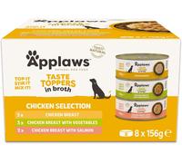 Applaws Natural Wet Dog Food Topper, Chicken Selection in Broth, 8x156g Tin