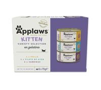 Applaws Nautral wet cat food multipack selection, chicken, tuna, sardines - pack of 6 x 70g cans
