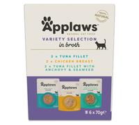 Applaws Pouch in Broth Saver Pack 24 x 70g - Tuna & Chicken Mixed Pack (3 Varieties)