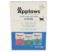 Applaws Pouch in Broth Saver Pack 24 x 70g - Tuna Mixed Pack (3 Varieties)