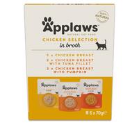 Applaws Pouches with Broth 6 x 70g - Chicken Selection Mixed Pack (3 Varieties)