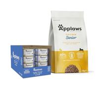 Applaws Senior Cat Food Bundle - Complete Chicken Kibble (7.5kg) + Tuna with Crab in Broth Tins (24 x 70g), 100% Natural Balanced Nutrition