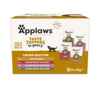 Applaws Taste Toppers in Gravy Saver Pack 24 x 85g - Chicken Selection (4 Varieties)