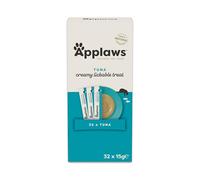 Applaws Tuna Creamy Lickable Cat Treats for Cats and Kittens 32x15g, Grain Free Puree 15g Sachet
