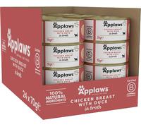 Applaws Natural Wet Cat Food Cans, Chicken with Duck in Broth - 24 x 70g