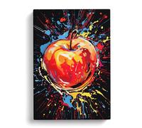Apple Abstract Art No.2 Canvas Print | Gallery Wrapped 30mm Frame Wall Art | 30x20 inches | Ready to Hang | Abstract Still Life Picture | Living Room Bedroom Lounge Office