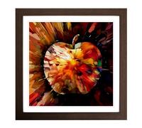 Apple Abstract No.1 Framed Print | 18x18 Inch Walnut Framed Wall Art | Ready to Hang | Abstract Fantasy Picture | Living Room Bedroom Lounge Office