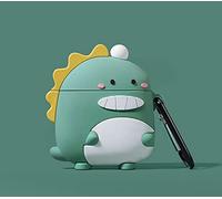 Cute Dinosaur Case for Airpod Pro/Pro 2 Gen 2023/2022, Funny 3D Cartoon Kawaii Air pods Pro 2nd/1st Generation Silicone Cover for Apple iPod Pro 2/1 with Keychain Boys Girls Kids Teen, Green Dinosaur