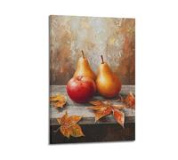 Apple And Pears Still Life Oil Painting Wall Art, Autumnal Decor for Living Room And Dining Room Poster Decorative Painting Canvas Wall Posters And Art Picture Print Modern Family Bedroom Decor Poster
