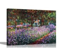 Apple Artists Garden Giverny Pointillist Version by Claude Monet Canvas Prints Framed Wall Art Poster Pictures Artwork Home Work Large 76 x 50cm (30 x 20 inches)