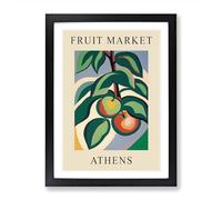 Apple Athens Fruit Market Exhibition Framed Print | A2 Black Framed Wall Art | Ready to Hang | Modern Food Picture | Living Room Bedroom Lounge Office