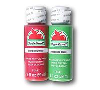 Apple Barrel Acrylic Paint Classic Christmas Set - Bright Red and Crisp Green (2 Ounces Each)