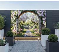 Apple Blossom Garden Mural, Waterproof Tapestry Curtain Outdoor Wall Hanging, party Decorations, photography Backdrop, Wall Art, Fence Decoration, Decor Wall Art & Outdoor Tapestry (W240cm x H180cm)