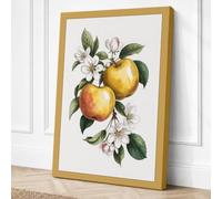 Apple Blossom Study Botanical Canvas Wall Art Print 24x16 Inch (61 x 41 cm)