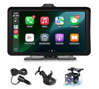 Apple Carplay Screen for Car, 7" HD Portable Wireless Apple Carplay & Android Auto Touchscreen, with 1080P Backup Camera, Car Play Screen Tablet, GPS Navigation/Mirror Link/Bluetooth/FM/Voice Control