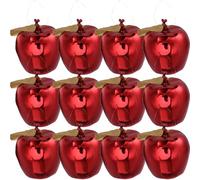 Apple Christmas Ornaments: 12Pcs Red Plastic Shatterproof Tree Decorations - Mini Apple Pendants for Christmas Tree, Holiday Party & Festive Hanging Decor