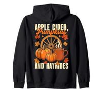 Apple Cider Pumpkin Hayrides Apple Picking Love Autumn Fall Zip Hoodie