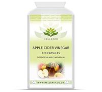Apple Cider Vinegar 1000mg per Serving | 120 Capsules | Metabolism Support, Blood Sugar Control, PH Balance and Liver Support - High Strength Apple Cider Vinegar - Made in The UK by Hellenia