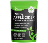 Apple Cider Vinegar Capsules 1200mg - ACV with Mother - 120 High Strength Vegan Capsules, 2 Months Supply - Raw & Unfiltered GMO Free - Alternative to Apple Cider Vinegar Tablets or Gummies - UK Made