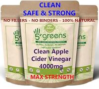 Apple Cider Vinegar Capsules 180 Vegan Capsules 5000mg High Strength, 35% Acetic Acid Raw & Unfiltered Effective ACV Supplement | No Chemicals 100% Natural Made in The UK by 5greens