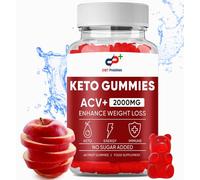 Apple Cider Vinegar Gummies 2000mg - ACV Gummies - | Digestive Health, Energy, Immune and Metabolism Support | - with Vitamin B12, B6, Beetroot & Pomegranate, Vegan 60 Count