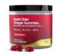 Apple Cider Vinegar Gummies - 1000mg ACV with “The Mother” Culture, Plus Chromium Picolinate & Folic Acid, Plus Vitamins B6, B12 and C - Red Apple Flavour - 60 Gummies - Protein Works