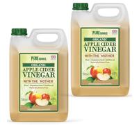 Apple Cider Vinegar with Mother 100% Natural Applecider Weight Loss Detox, for Cooking, Salad Dressings, Marinating, Health Benefits Vegan and Vegetarian & Unfiltered (5l (Pack of 2))