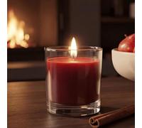 Apple Cinnamon Scented Candle Glass | Mallina Crackling Wood Wick Candle 370g 6x8cm | 30 Hours Burning | Candle Gift for Mum | Mothers Day Gift
