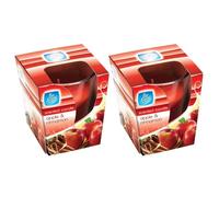 - Apple Cinnamon Scented Candle Glass Pot Jar Aromatherapy Fragrance-PAN Aroma (2 x Scented Candles Apple & Cinnamon)