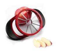 Apple Corer and Slicer, Fruit Cutter, Apple Divider, 3 in 1 Apple Peeler and Corer Machine Remover, Stainless Steel Slicer with 8 Sharp Blade Slices for Fruits, Vegetables, Ergonomic Handle - (Red)