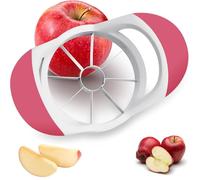 Apple Corer and Slicer- Fruit Cutter - Apple Divider - Wedger - Stainless Steel Slicer for Fruits - Vegetables- Ergonomic Handle- Easy Grip- 8 Sharp Blade & Slices (White&Red)