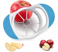 Apple Corer and Slicer- Fruit Cutter - Apple Divider - Wedger - Stainless Steel Slicer for Fruits - Vegetables- Ergonomic Handle- Easy Grip- 8 Sharp Blade & Slices (White&Blue)