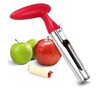 Apple Corer, Apple Corer Remover with ABS Handle and Serrated Stainless Steel Blade, Easy-to-Use Apple Core Remover for Pears, Bell Peppers, Fujis (Red)